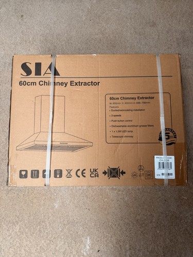 Sia chl60ss 60cm chimney - sia,