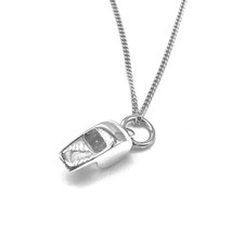 925 Sterling Silver Whistle Pendant, Charm on 16, 18 or 20" Silver Curb Chain