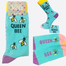 Queen Bee Socks. Honey Bees Socks Womans Ladies Gift -UK Seller -Free UK Postage