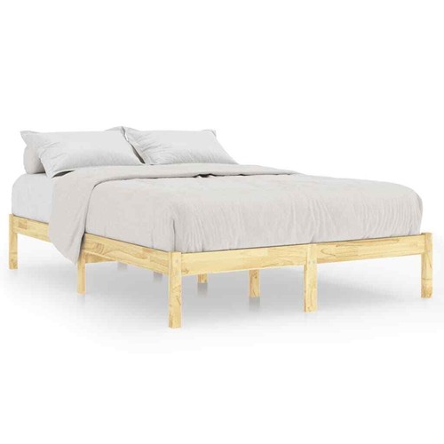White bed wooden - frame, solid