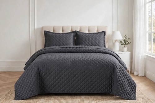 Piece quilted bedspread set - 3,