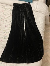 ZARA Women’s Black Velvet Flare Trousers, Excellent Condition.size M.