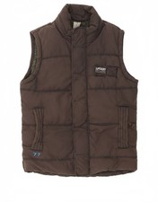 SUPERDRY Mens Padded Gilet UK 38 Medium Grey Cotton DS08