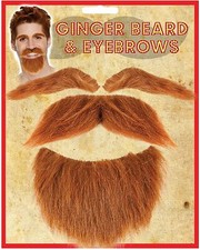 Ginger Beard, Moustache and Eyebrow Set Scottish Scotsman Hair Tash Fancy Dress