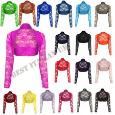 Womens Cropped Lace Shrug