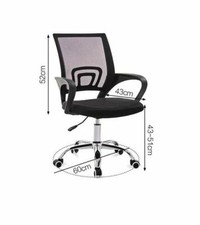 Luxury Computer Office Mesh Chair Adjustable Seat Height Control - Black
