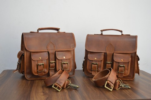 Leather motorcycle saddle bags - leather,