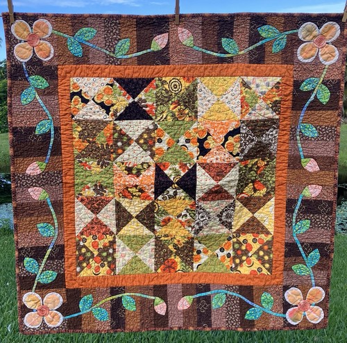 Homemade quilt autumn table - quilt,