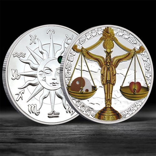 Libra scales star - sign, coin