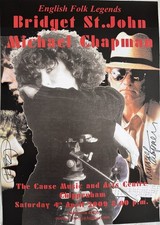 MICHAEL CHAPMAN & BRIDGET ST JOHN POSTER A3 - SIGNED BY BOTH - CHIPPENHAM 2009