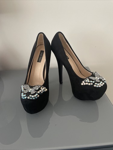 Butterfly suede heels - heels,