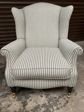 laura ashley armchair  -Southwold - Linen Ticking  Stripe Green Sap