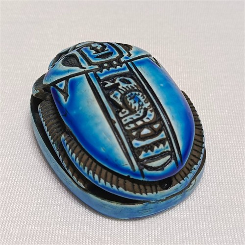 Handmade egyptian blue scarab - handmade,