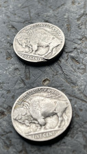 TWO 1936 5 Cents US Buffalo