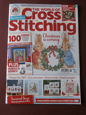 World Of Cross Stitching #351 Peter Rabbit Christmas King Poppy Snowmen Sampler
