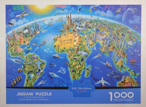 World map 1000 - map, jigsaw