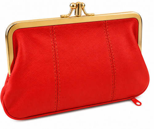 Soft leather clip top purse - clip,