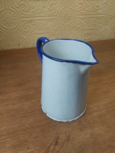 Vintage blue white enamel - blue, &