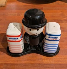 Home Pride Vintage Retro Fred Flour Bags Salt And Pepper Pots Cruet Set