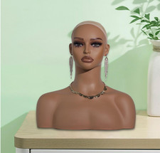 Colcolo Mannequin Head with Shoulders Realistic Female Mannequin Head Manikin Di