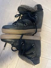 Isabel Marant Hidden Wedge Shearling Boots – Size 38 – Black Suede Leather