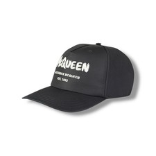 Alexander McQueen Graffiti Branded Cap Jet Black Size L Made in Italy