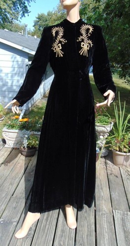 Vtg 40s carls black silk - black,