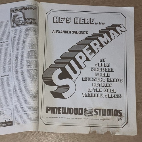 Superman the movie - filming, at
