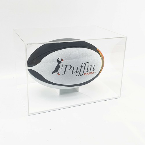 Perspex rugby ball display - rugby,