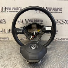 VW POLO 6R LEATHER MULTIFUNCTIONAL STEERING WHEEL W/BAG 2009-2014 6R0419091F