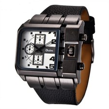 Fashion Casual Men Watch Big Size Square Face Wristwatch Male