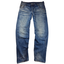 G-Star Jeans Arc 3D Tapered Fit Mens W36 L32 Blue Mid Rise Y2K Whiskers