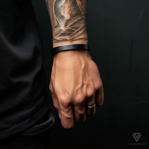 Mens black cuff - cuff, bracelet