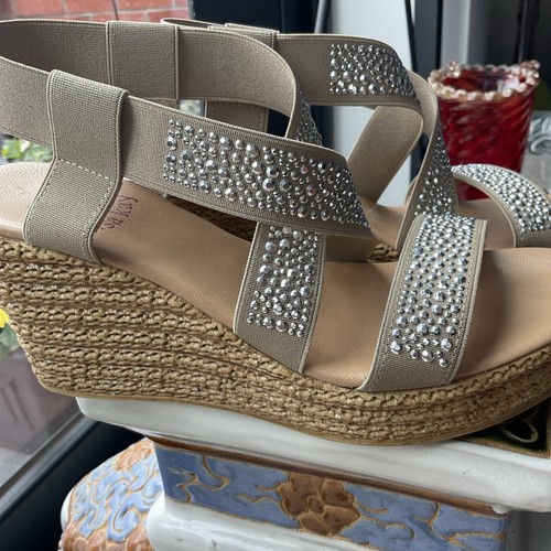 Lisa kay strappy wedge beaded - kay,