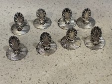 Set of 8 Christofle Silver Plate Shell Place Card/Menu Holders
