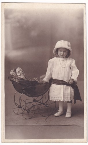 Vintage girl toy doll pram - girl,