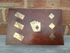 Vintage Wooden Box With Brass