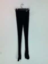 Manière De Voir Black Ribbed Stirrup Leggings Stretch High Waist Slim Fit M