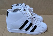BRAND NEW ADIDAS SUPERSTAR UP WEDGE TRAINERS SIZE UK 6 BLACK & WHITE RARE MINT