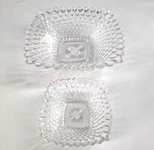 Vtg Set Of Clear Pressed Glass