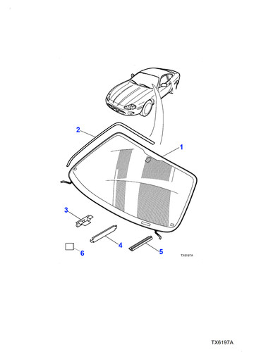 Jaguar glazing clip xk8 - glazing, 4.0