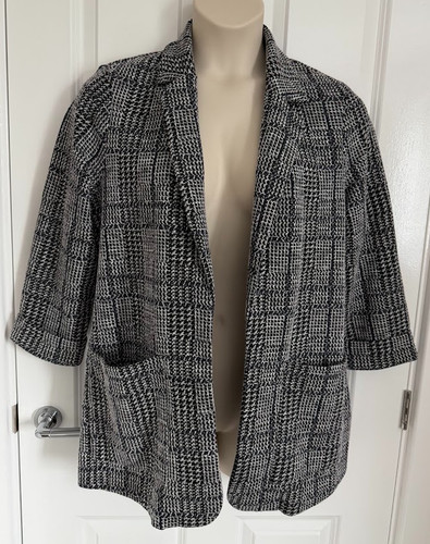 Houndstooth blazer jacket - blazer,