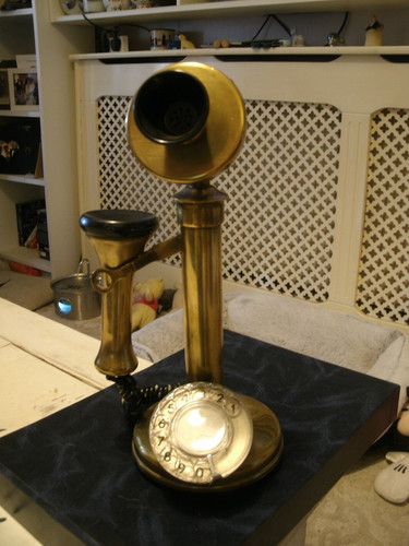 Vintage brass candlestick - brass,