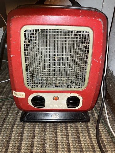 Hmv vintage fan heater red - vintage,