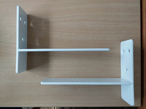 Pair cream metal shelf - pair,