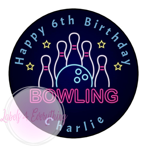 Personalised bowling sticker - personalised,