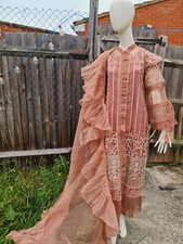 pakistani designer suits/ UK SIZE 12/ Pakistani Work/ Embroidered Dress 