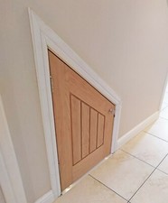 Oak Mexicano Angled Custom Sized Doors - Ideal Under Stairs Cupboard Door