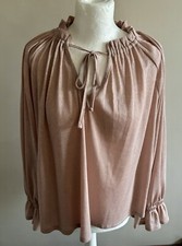 Ladies Top Long Sleeve Sparkly Size 16 Rose Gold Sainsbury Excellent Condition