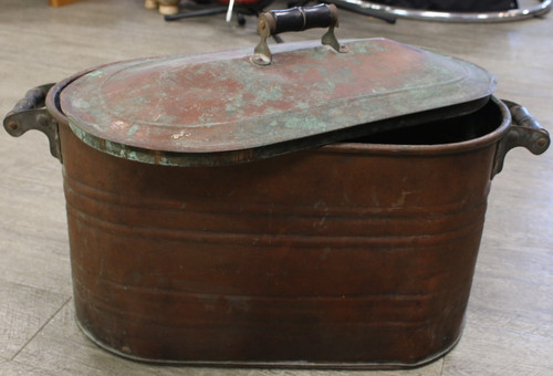 Antique copper boiler wash tub - antique,